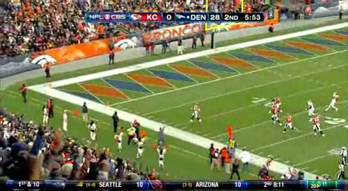 75-yard defensive touchdown, Broncos lead 35-0
