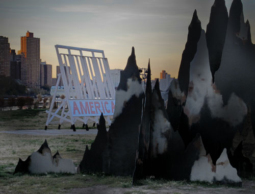 Like a Hollywood set, Socrates Sculpture Park