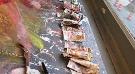 Matthew Fischer's paints, Columbia Open Studios