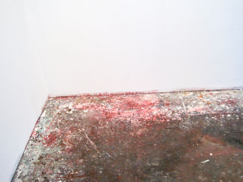 Matthew Fischer's paint-splattered floor, Columbia Open Studios