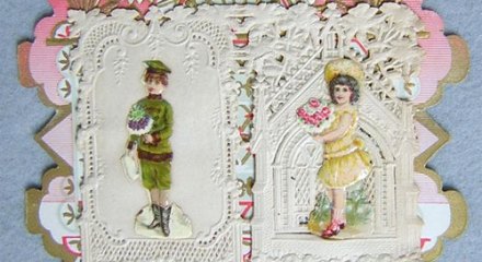 Victorian valentine: boy and girl