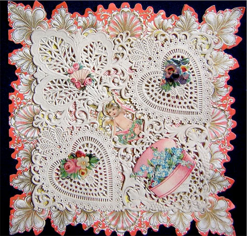 Victorian valentine: cherub & flower basket