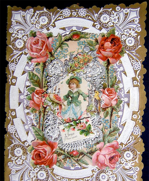 Victorian valentine: "I forget thee never"