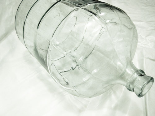 Glass water cooler jug