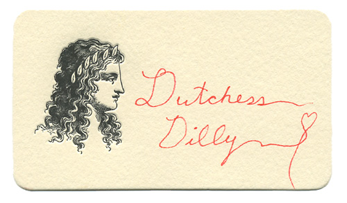 Letterpress gift tag with classical profile