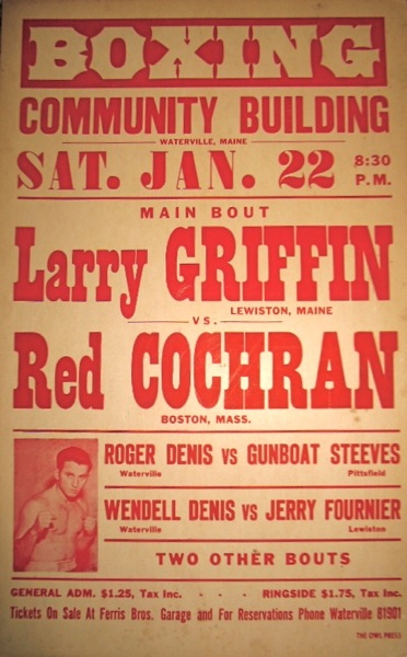 Griffin vs. Cochran vintage boxing poster Griffin vs. Cochran vintage boxing poster