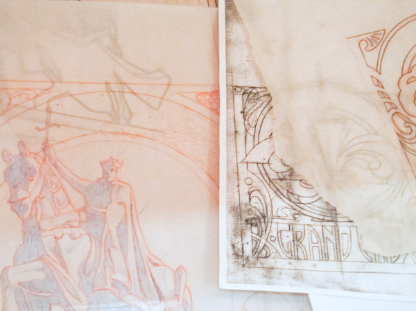 Schlafly Grand Cru bottle design sketch