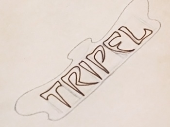 Schlafly Tripel hand-drawn lettering