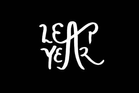leapYearCalligraphy Leap Year calligraphy, black & white